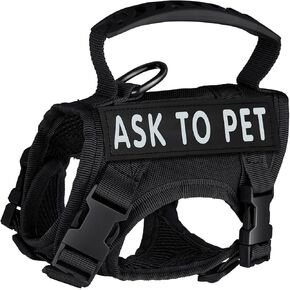 bvya Tactical Nylon Small Dog Vest Harness Adjustable Comfy Mesh Padding Puppy Vest with Quick-Release Buckle and Rubber Handle for Small Dog, Reflective ASK to PET Included (Red)