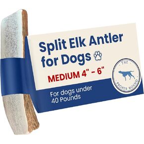 Split Elk Antler Dog Chew - Premium Elk Antlers - Large - Best for Dogs 40-65 pounds