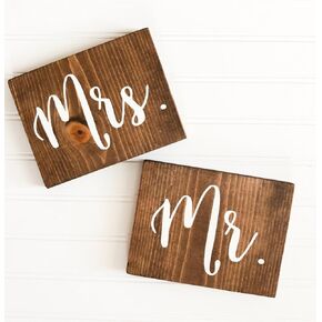 Mr. and Mrs. Wooden Sweetheart Table Rustic Wedding Signs