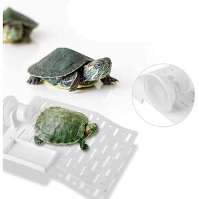 FTVOGUE Tortoise Turtle Acrylic Terrace Floating Island Aquarium Decor Climbing Dock for Semi Aquatic Animals(Small)