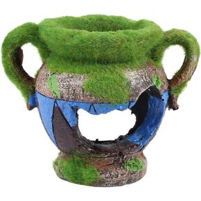 Yosoo Aquarium Decoration Fish Hide Ancient Vase Cave Reptile Habitat Resin Ornament Jar Decor