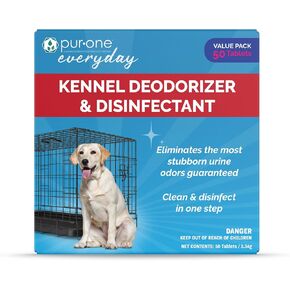 Kennel Cleaner Disinfectant & Deodorizer, EPA Registered, Eliminates 99.9% Viruses & Bacteria, Safe for Pets, Ideal for Veterinary Hospitals, Animal Shelters, Boarding Kennels, 50 Tabs