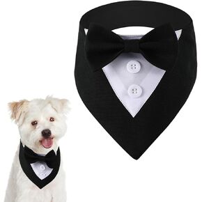 Dog Tuxedo,Formal Dog Tuxedo Adjustable Pet Collar with Bow, Dog Wedding Bandana,Adjustable Dog Tux Formal Dog Costumes for Small Medium Dogs Pets in Kuwait