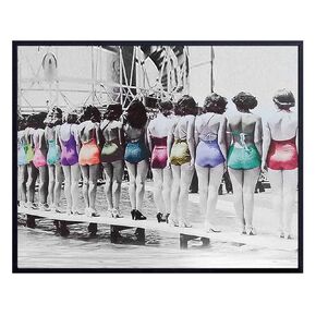 Vintage Beach Photo Wall Art - 8x10 Beauty Contest Picture, Home Decor Photograph - Unframed room Decoration Poster Print