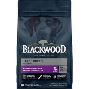 Blackwood Large Breed Dry Dog Food, Whitefish with Ancient Grains, 24 Pound Bag for Adult Dogs, Slow Cooked with Green Mussels to Promote Hip & Joint Health