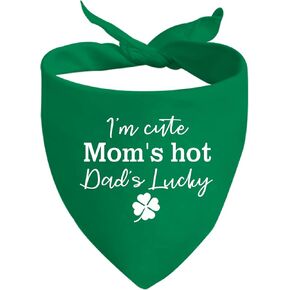 JXGZSO 1 Piece St. Patrick's Day Dog Bandanas Irish Dog Bandana Holiday Party Decorations (All The Luck D)