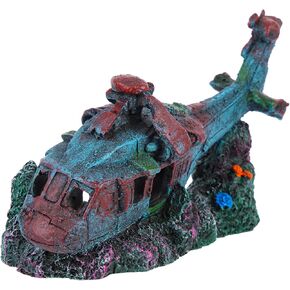 fish tank landscaping decoration aquarium airplane wreck plane aquarium decorations fish tank rest fish tank shelter ornament desk topper resin fighter decor Accessories shipwreck in Kuwait