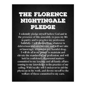 The Florence Nightingale Pledge - Inspirational Wall Art Print, Nurse Oath Wall Art Decor For Hospital Decor, Medical Offices Decor & Classroom Decor, Unframed Nurse's Creed Art Print - 11x14"
