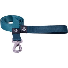 Dog Leash, Eco-Friendly Recycled Polyester Webbing | Soft Hypoallergenic, Durable Metal Swivel Hook, Collar Attachable, 5.2 ft Length | Size M, Dark Sea