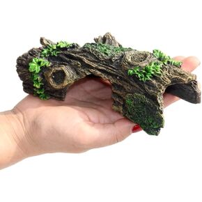 Resin Aquarium Wood Small Reptile Hide Aquarium cave Betta Log Aquarium Ornament pleco cave Snake Hideout (Tree bark)