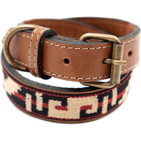 Polo Dog Leather Collar Guarda Pampa (Blue/Red, Large)