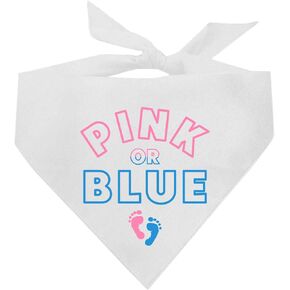 Pink Or Blue Baby Announcement/Gender Reveal Dog Bandana GB (White, OS 825)
