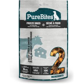 PureBites Beef & Cheese Freeze Dried Dog Treats, 2 Ingredients, Made in USA, 4.2oz