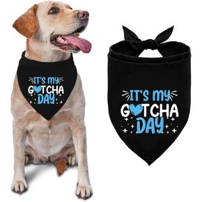 It's My Gotcha Day Dog Bandana Funny Dog Bandana Puppy Bandanas for Dogs Triangle Photo Prop Pet Scarf Accessories for Dog Lovers Gift
