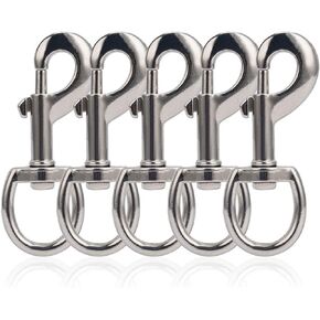 Swivel Eye Bolt Snap Hook Dog Leash Clips Dog Leash Clasp Flag Pole Snap Clip Flag Hook Leash Hooks Heavy Duty Pet Leash Flag Pole Key Chain 3.425 Inch 5pcs