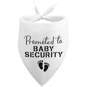 Baby Announcement Props Promoted to Baby Security Dog Bandana Baby Announcement Gender Reveal White Dog Bandana Photo Prop Pet Accessories for Dog Lovers Owner Gift