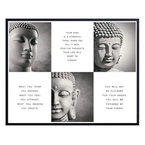 Inspirational Buddhism Buddha Quotes - Zen Wall Art Home Decor - Decoration for Spa, Living Room, Yoga Studio, Office - Unique New Age Gift for Buddhist, Meditation Instructor - 8x10 Poster Print