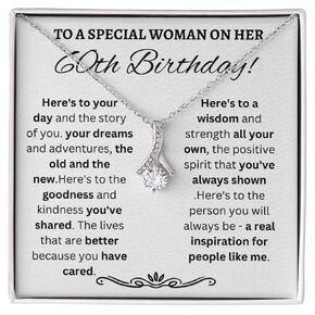 IPINK-60th Birthday Gifts For Women, Gifts Ideas For 60 Year Old Woman, Happy 60 and Fabulous Necklace with Message Card and Gift Box (60th Lucky)