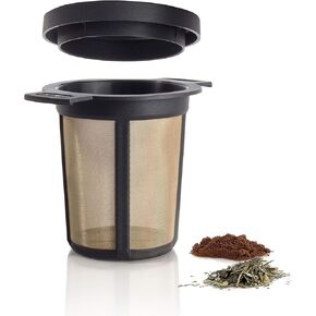 Reusable Stainless Steel Coffee and Tea Infusing Mesh Brewing Basket, Medium, Black