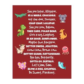See You Later, Alligator-Funny Wall Decor, A Cute Typographic Kid's Rhymes Wall Art Print Is Perfect For Kids Bedroom Wall Decor, School Decoration, & Nursery School Wall Decor. Unframed-11 x 14