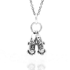 Sterling Silver Roller Skates 3D Charm Necklace, 18"