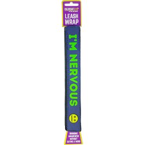 Multipet I'm Nervous Dog Leash Wrap - Green, Striped, 1 Inch, Fits Most Leashes