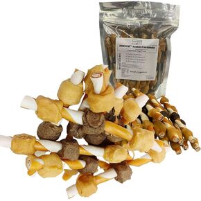 DOGCHEWZ™ Rawhide Free Kabobs Dog Chew Treats 5" (24 Ct/Bag) - Chicken Flavor - Gluten Free - Protein Rich and High Fiber Food for Dogs