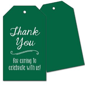 25 Thank You Favor Tags for Wedding, Christmas, Birthday - Dark Green