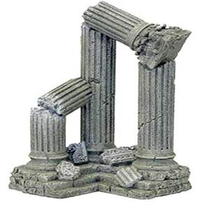 Rosewood Blue Ribbon Pet Products Resin Aquarium Ornament - Three Column Ruins Corner Section, 9 L x 6.5 D x 11 H Inch (006311)