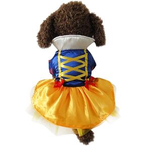 Snow Dog Costume - Christmas Princess Puppy Dress, Snow Pet Apparel for Party Christmas Halloween Special Events Costume