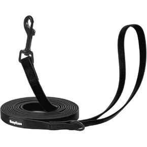 Small Dog Dog Leash with Electroplated Black Hardware, Lightweight Dog Leash with Traffic Handle, 10FT Waterproof Black Dog Leash Coated with Durable and Odor Free Material for Small and Medium Dogs