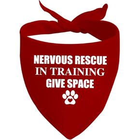 JXGZSO 1 Piece Nervous Rescue in Training Give Space Dog Bandana Ask to Pet Dog Bandana Give Me Space Dog Bandana (Nervous Rescue in Training Give Space)