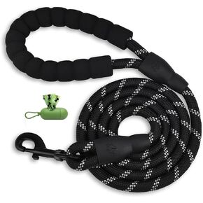Dog Leash with Comfortable Padded Handle, Highly Reflective Threads Dog Leash forSmall Medium and Large Dogs-Orange 1/2'' x 6 FT (18~120 lbs