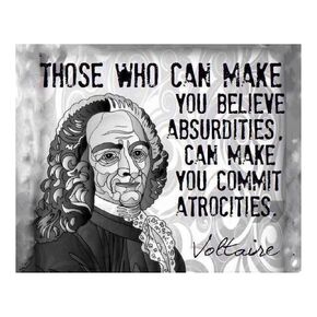 Voltaire Quote- Believe Absurdities- Inspirational Wall Art Print- This Abstract Wall Decor Print Makes Ideal For Living Room Decor, Office, Classroom & Perfect Gift for Thinkers, Unframed - 10x8"