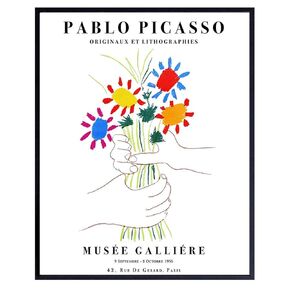 Pablo Picasso Poster - 8x10 Picasso Wall Art - Pablo Picasso Prints - Gallery Wall Art - Bouquet of Peace - Flowers - Museum Poster