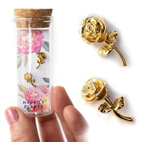 Gold Peony Rose Flower Earring Studs Gift Set, Mother's Day Gift, Women's Rose Flower Gifts, Floral Gifts