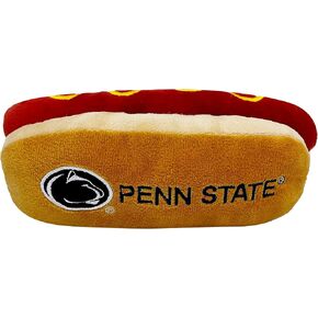 Pets First NCAA Penn State Nittany Lions HOT Dog Plush Dog & CAT Squeak Toy - Cutest HOT-Dog Snack Plush Toy for Dogs & Cats with Inner Squeaker & Beautiful Football/Basketball Team Name/Logo