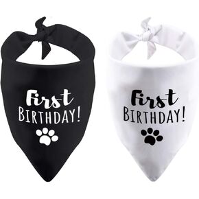 2 Pack First Birthday Dog Bandana Its My Birthday 1st Birthday Party Puppy Bandana Pet Cat Birthday (First Birthday 2 Pack)