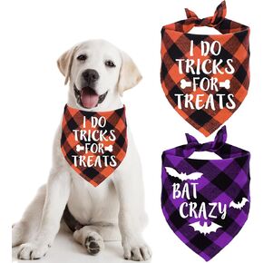 STMK 2 Pack Halloween Dog Bandanas, Multi Sizes Dog Halloween Bandana for Small Medium Large Dogs Holiday Costumes (Small)