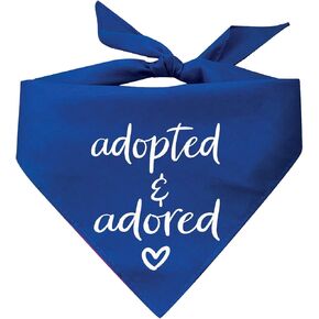 Adopted and Adored Triangle Dog Bandana (Royal, OS 380)
