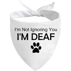 JXGZSO 1 Piece I'm Not Ignoring You I'm Deaf Dog Bandana Handkerchief Scarf Tie On Special Needs Dog (I'm Deaf Dog)