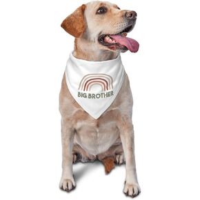 Big Brother with Rainbow Dog Bandanas, Party Supply Pet Bandana,Pet Dog Costume Accessories,Pet Accessories for Dog Lover Owner (White)