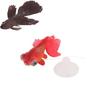 2pcs Silicone Artificial Aquarium Floating Goldfish Decoration Fish Tank Suction Cup Decor Underwater Saltwater Swimming Fish Ornament