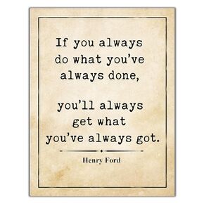 Henry Ford Inspirational Quote Wall Art Print – 8x10 UNFRAMED Vintage Décor Picture. Great Motivational Gift. (Antique Parchment with Black Letters)