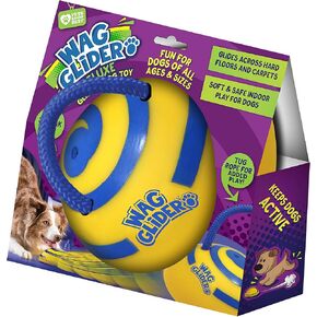 Wag Glider Deluxe–The Sliding Gliding Dog Toy That Keeps Your Dog Happy, Healthy & Safe! Comes with a Built in Squeaker & Rope Attached. Safe for Indoor Play, Great for Medium & Large Dogs of All Ages