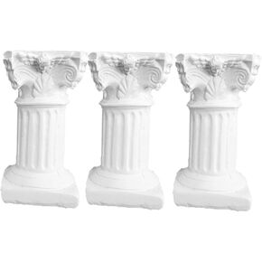 Beavorty 3pcs Toy Fish Tank Aquarium Equipment Menorah Ornament Home Decor Aquarium Decoration Home Accessories Decorative Table Top Roman Column House Ornaments Cat Tree White Desktop Rome