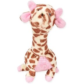 Oscar Newman Giraffe Safari Baby Pipsqueak Toy, 7-inch Length, Pink