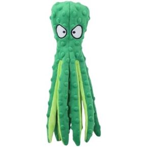 Dog Squeaky Toys Octopus - No Stuffing Crinkle Plush Dog Toys for Puppy Teething, Durable Interactive Chew Toys for Small, Medium and Large Dogs, (Blue)