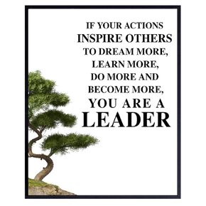 Office Wall Art Decor - Motivational Leadership Saying - Gift for Boss, Manager, Team Leader, Coach, Teacher - Inspirational Quote Poster Print - Unique UNFRAMED Photo 8X10