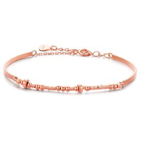 I Love You Morse Code Bracelets for Women Handmade Rose Gold Beaded 925 Sterling Silver, Love Bracelet Teen Girls Trendy Stuff, Morse Code I Love You Bracelet, I love you Gifts for Her by ALiLuYa